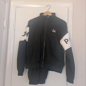 PUMA: Tracksuit/windbreaker, black & white, size:Large